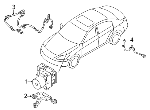 2017 Kia K900 ABS Components Absorber Assembly Diagram for 589203T820