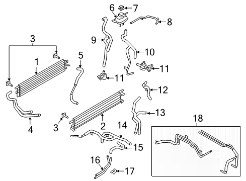 2022 Ford Explorer Radiator & Components Reservoir Diagram for L1MZ-8A080-C