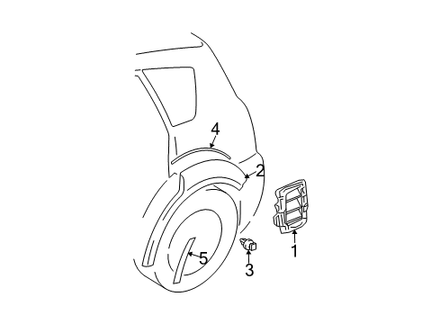 2006 Pontiac Vibe Exterior Trim - Quarter Panel Retainer, Rear Compartment Lid Lower Center Molding(Push In) Diagram for 94848834