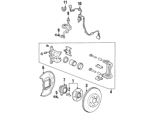 1996 Honda Odyssey Front Brakes Bolt, Caliper Mounting (12X21) Diagram for 90107-SM4-000