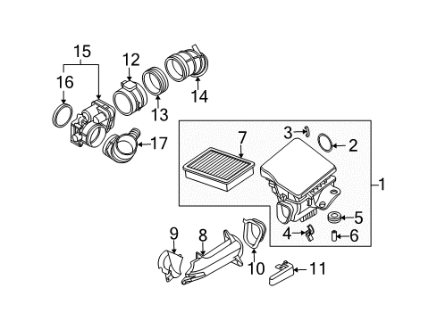 2005 BMW Z4 Throttle Body Intake Silencer Diagram for 13717514876