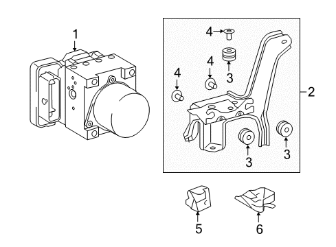 2017 Lexus RX350 ABS Components Bracket Assembly, Brake Diagram for 44590-0E050