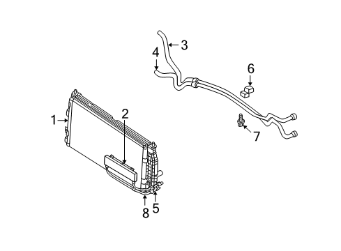 2001 Chrysler Concorde Trans Oil Cooler Auxiliary Transmission Oil Cooler Kit Diagram for 5010360AC