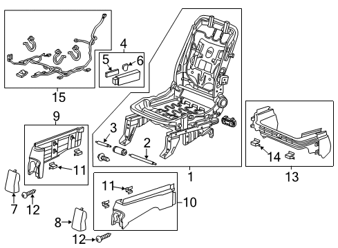 2013 Honda Odyssey Tracks & Components Switch Assembly, Passenger Side Power Seat (4 Way) (Sienna Beige) Diagram for 81250-SZA-A41ZF