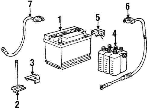1994 BMW 318i Battery Positive Battery Cable Diagram for 12421737722
