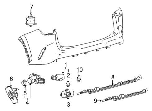 2022 Lexus NX450h+ Electrical Components - Rear Bumper SENSOR, BLIND SPOT M Diagram for 88162-78070