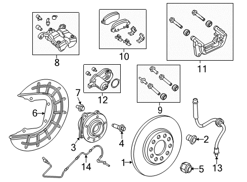 2017 Jeep Compass Brake Components Rear Disc Brake Pad Kit Diagram for 68353597AA