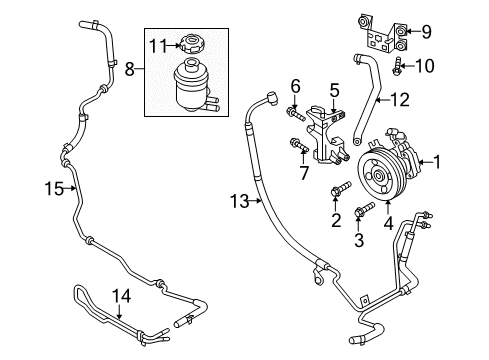 2010 Hyundai Genesis Coupe P/S Pump & Hoses, Steering Gear & Linkage Tube Assembly-Oil Cooler Diagram for 57550-2M000