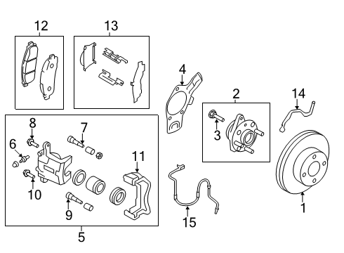 2015 Nissan NV200 Front Brakes CALIPER Assembly-Front LH, W/O Pads Or SHIMS Diagram for 41011-3LM1A