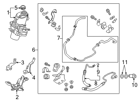 2018 Infiniti Q60 P/S Pump & Hoses, Steering Gear & Linkage Electric Power Steering Pump Assembly Diagram for 49110-5CC5A