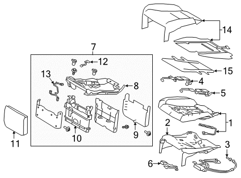 2019 Lexus LS500 Rear Seat Components Pad Sub-Assembly, Rear Seat Diagram for 71503-50140