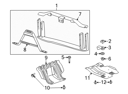 2009 GMC Yukon XL 1500 Radiator Support Radiator Support Diagram for 20805487