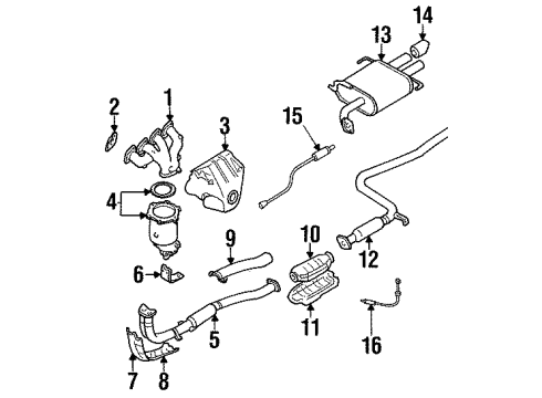 1996 Nissan Altima Powertrain Control INSULATOR-Heat, Exhaust Tube Front Lower Diagram for 20512-1E800