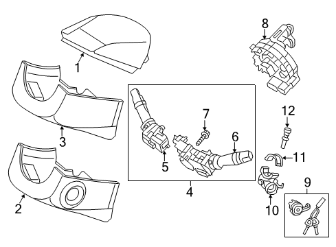 2016 Hyundai Veloster Shroud, Switches & Levers Screw-Machine Diagram for 12310-05106