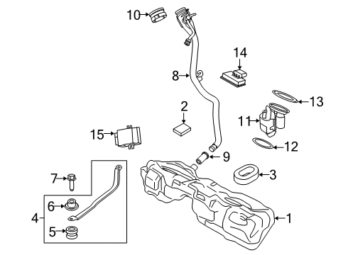 2020 BMW M340i xDrive Fuel Supply Rubber Grommet, Slot Diagram for 16111184870