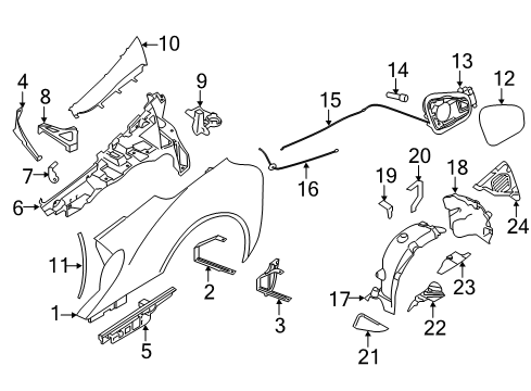 2016 BMW i8 Quarter Panel & Components Wheelhouse Extension, Left Diagram for 51757352893