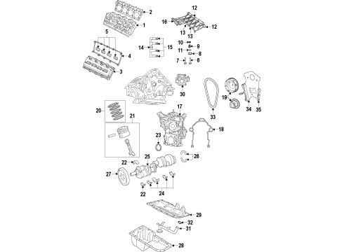 2010 Dodge Challenger Engine Parts, Mounts, Cylinder Head & Valves, Camshaft & Timing, Oil Pan, Oil Pump, Crankshaft & Bearings, Pistons, Rings & Bearings Spring-Valve Diagram for 53022089AD