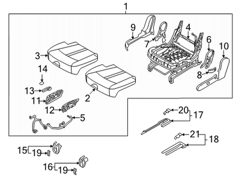 2022 Kia Sorento Second Row Seats Pad Assembly-Rear Seat C Diagram for 89251R5500