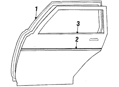 1988 Toyota Camry Rear Door Weatherstrip Diagram for 67872-32070