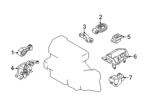 2015 Nissan Juke Engine & Trans Mounting Engine Mounting Bracket, Left Diagram for 11253-3YW0A