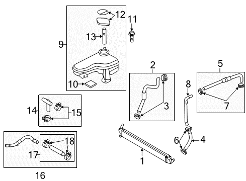 2011 Kia Optima Inverter Cooling Components Hose & Clamp Assembly Diagram for 25450-4R000