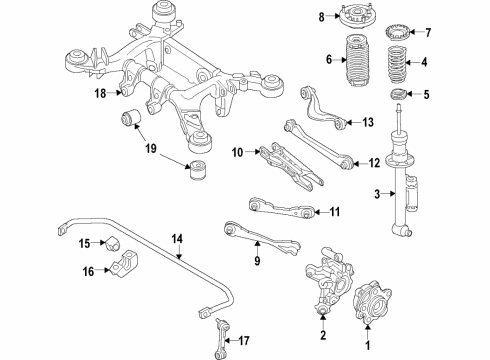 2017 BMW 540i Rear Suspension Components, Lower Control Arm, Upper Control Arm, Ride Control, Stabilizer Bar Rubber Mounting Diagram for 33326861133