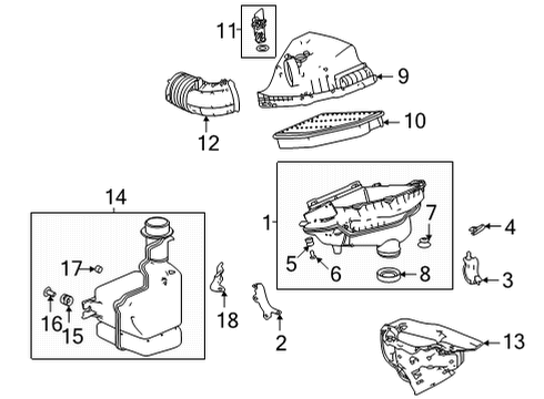 2022 Acura TLX Air Intake ELEMENT, AIR CLEANER Diagram for 17220-6S9-A01