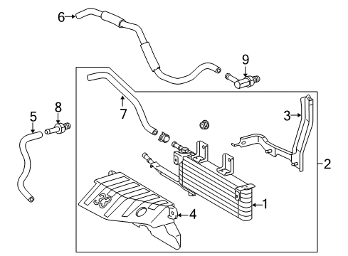 2015 Lexus RX350 Trans Oil Cooler Duct, Transmission Oil Cooler Air Diagram for 32917-48020