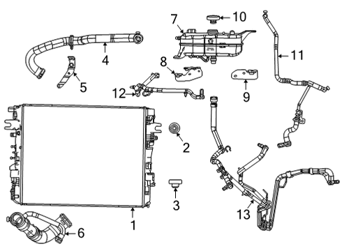 2022 Jeep Grand Wagoneer Radiator & Components COOLANT Diagram for 68425464AA