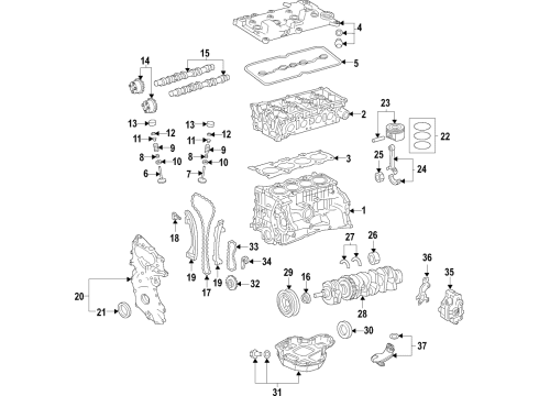 2020 Nissan Altima Engine Parts, Mounts, Cylinder Head & Valves, Camshaft & Timing, Variable Valve Timing, Oil Cooler, Oil Pan, Oil Pump, Balance Shafts, Crankshaft & Bearings, Pistons, Rings & Bearings Head Assy-Cylinder Diagram for 11040-5NA0B