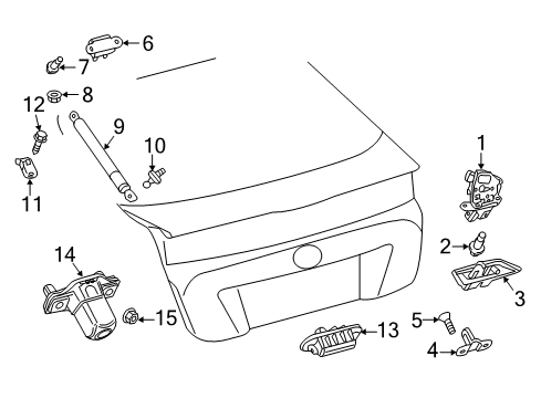 2018 Toyota Prius Prime Parking Aid Park Sensor Diagram for 89341-48040-A3