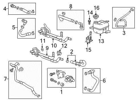 2019 Cadillac CT6 Hoses, Lines & Pipes Reservoir Hose Diagram for 23486235