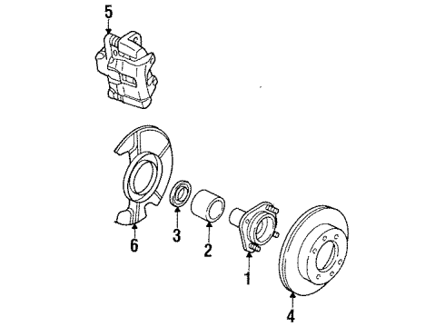 1989 Nissan Sentra Front Brakes Plate-Baffle Rh Diagram for 41150-70A00