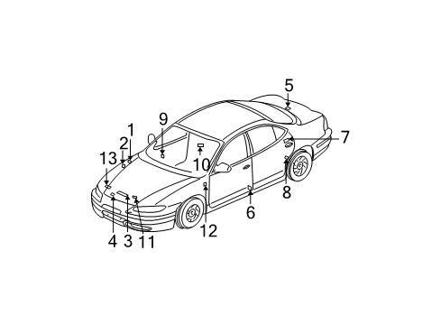 2000 Oldsmobile Alero Information Labels Info Label Diagram for 22682313