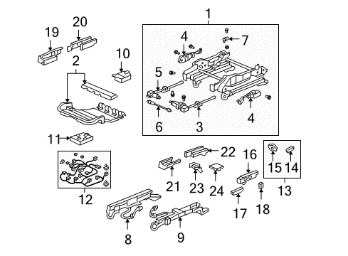 2007 Acura RL Power Seats Switch Assembly, Driver Side Lumbar Support (Light Cream Ivory) Diagram for 81651-SJA-A01ZC