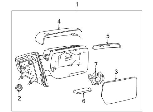 2010 Ford F-150 Mirrors Mirror Glass Diagram for 4L3Z-17K707-DA