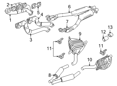 2000 BMW Z8 Exhaust Components Rubber Mounting Diagram for 18211704198