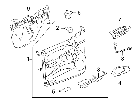 2007 Buick Rainier Power Seats Switch Asm-Door Lock & Side Window *Gray Diagram for 25811580