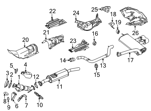 2014 Ford Focus Exhaust Components Center Pipe Gasket Diagram for CV6Z-9450-C