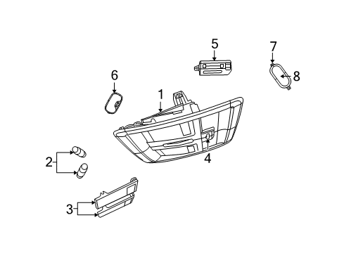 2011 Dodge Nitro Overhead Console Lamp-Dome Diagram for 5JG58DW1AD