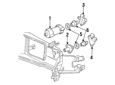 1993 Acura Integra Headlamps Driver Side Headlight Assembly Composite Diagram for 33160-SK7-A02