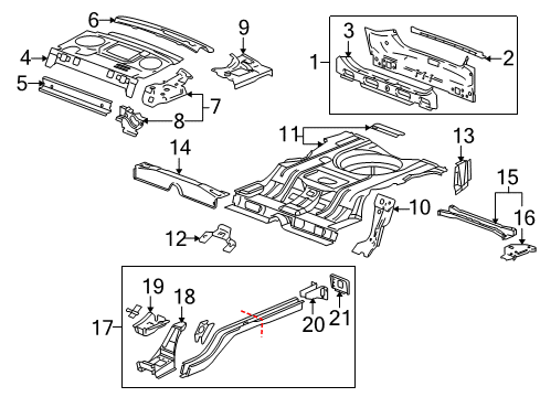 2009 Buick LaCrosse Rear Body Panel, Floor & Rails Extension Panel Support Diagram for 10331254