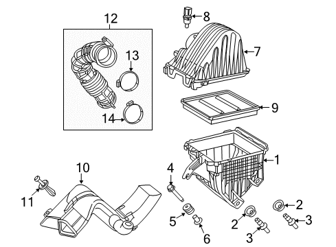 2012 Chrysler 200 Filters Fuel Clean Air Duct Diagram for 4891824AB