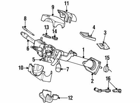 2002 Dodge Ram 2500 Steering Column & Wheel, Steering Gear & Linkage, Shaft & Internal Components, Shroud, Switches & Levers Switch-Ignition Diagram for 56045879AB