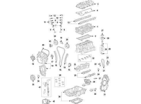 2021 Buick Envision Engine Parts, Mounts, Cylinder Head & Valves, Camshaft & Timing, Variable Valve Timing, Oil Cooler, Oil Pan, Oil Pump, Balance Shafts, Crankshaft & Bearings, Pistons, Rings & Bearings Lower Timing Cover Diagram for 55486913