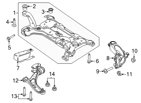 2017 Ford C-Max Front Suspension Components, Lower Control Arm, Stabilizer Bar Bracket Diagram for CV6Z-5A041-A