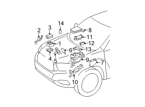 2010 Toyota Highlander Fuse & Relay Junction Block Diagram for 82720-48050