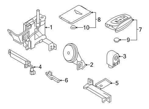 2019 Genesis G80 Keyless Entry Components Smart Key Antenna Assembly Diagram for 95420-B1000