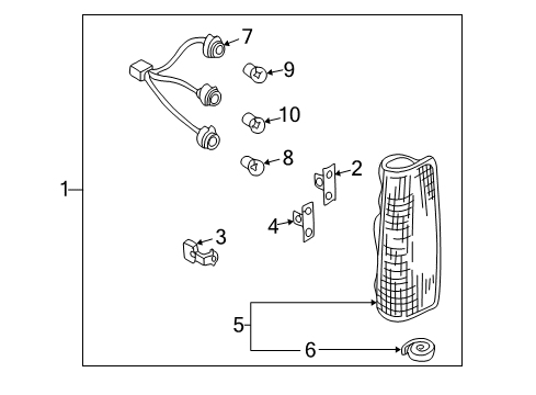 2002 Nissan Frontier Bulbs Body Assembly-Combination Lamp, RH Diagram for 26554-8Z325