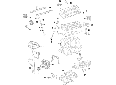 2015 Ford Fusion Engine Parts, Mounts, Cylinder Head & Valves, Camshaft & Timing, Variable Valve Timing, Oil Pan, Oil Pump, Balance Shafts, Crankshaft & Bearings, Pistons, Rings & Bearings Front Mount Diagram for BG9Z-6038-A